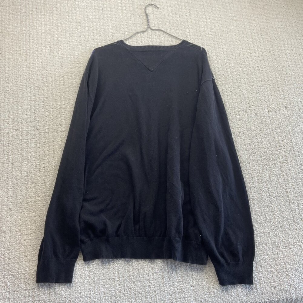 VTG Tommy Hilfiger Argyle Sweater Mens Purple / Black Diamond Dark Academia Read - Picture 10 of 11